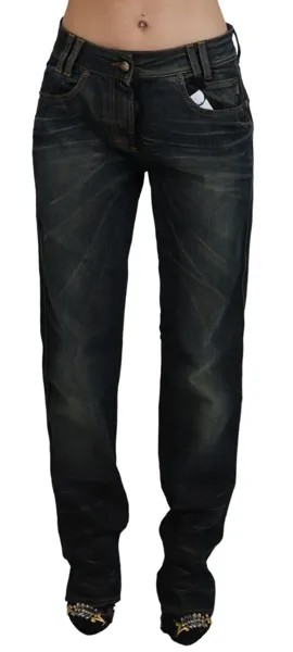 Джинсы JUST CAVALLI Jens синего цвета, прямая джинсовая бирка со средней талией. W26 230 долларов США