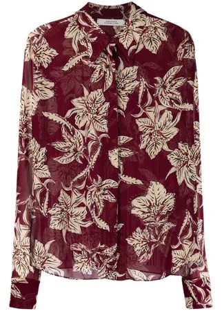 Dorothee Schumacher рубашка Translucent Florals с бахромой