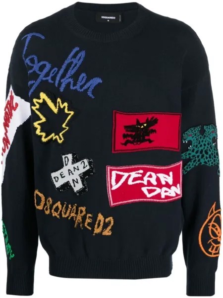 Dsquared2 толстовка с нашивкой-логотипом, синий