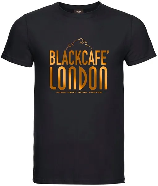 Футболка Black-Cafe London Classic с логотипом, черный/золотистый