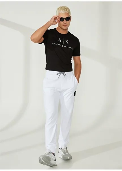 Удобные белые мужские спортивные штаны Armani Exchange