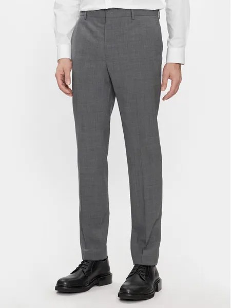 Тканевые брюки узкого кроя Calvin Klein, серый