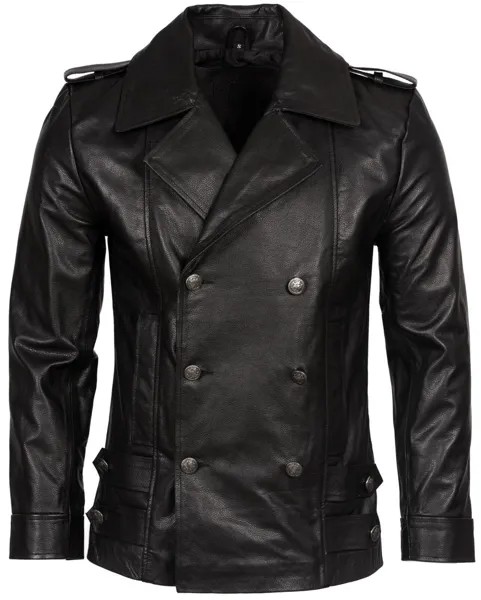 Бушлат из воловьей кожи-Leiden Infinity Leather, черный