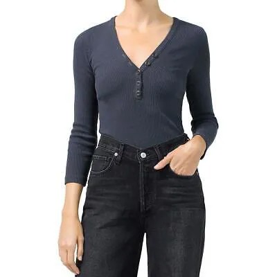 Женская трикотажная рубашка Citizens of Humanity Aideen в рубчик, топ Henley BHFO 7754