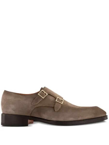 Замшевые монки Santoni, бежевый