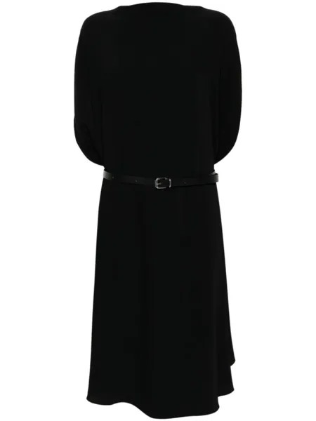 MM6 Maison Margiela платье миди с драпировкой и поясом, черный