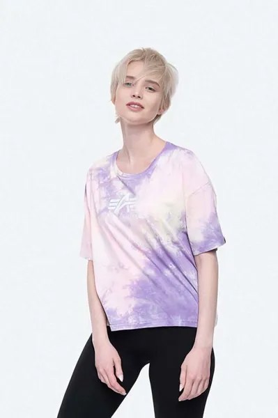 Хлопковая футболка Basic Tee Batik COS Wmn Alpha Industries, розовый