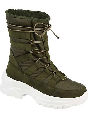 JOURNEE COLLECTION Женские зеленые зимние ботинки на платформе 1-1/2 дюйма Icey на блочном каблуке, 8,5 м