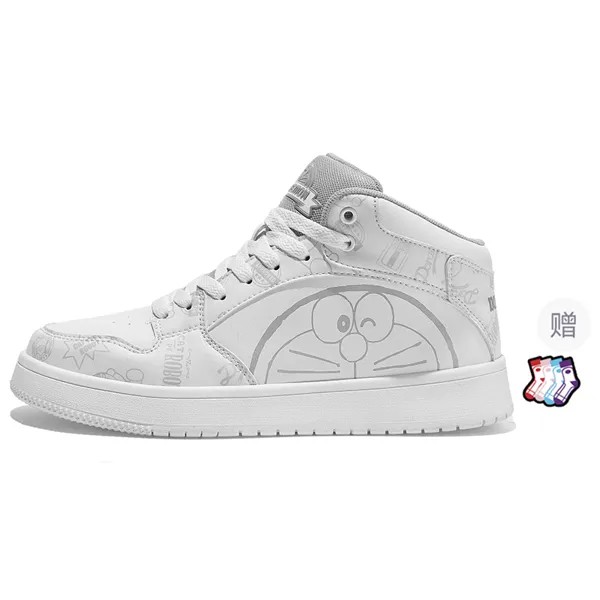 Кроссовки Doraemon Skateboarding Shoes Unisex Mid-top, черный