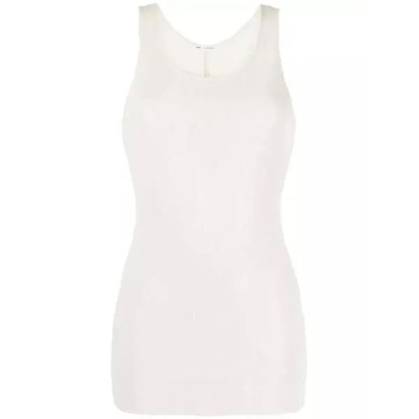 Футболка ivory scoop-neck sleeveless tank top Ami Paris, белый