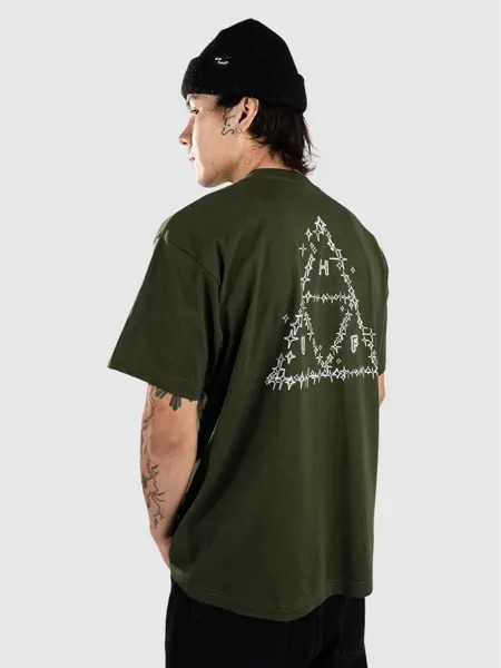 Блестящая футболка Huf, зеленый