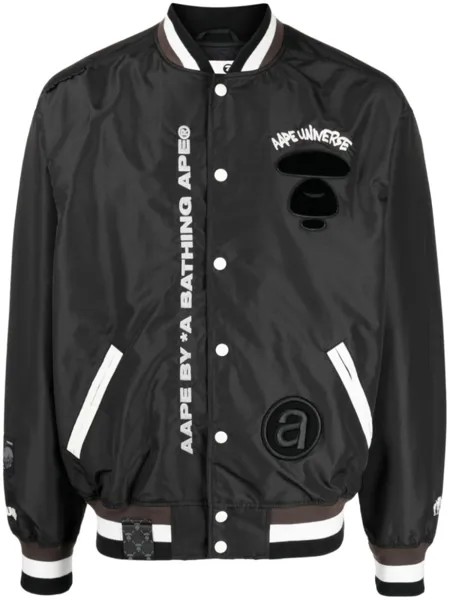 Бомбер с вышивкой AAPE BY *A BATHING APE, черный
