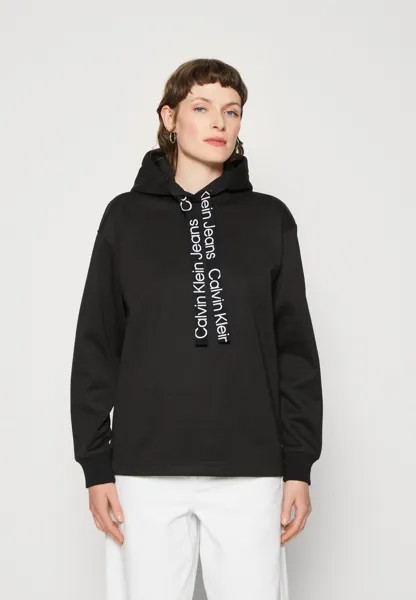 Толстовка DRAWCORD LOGO HOODIE Calvin Klein Jeans, черный/ярко-белый