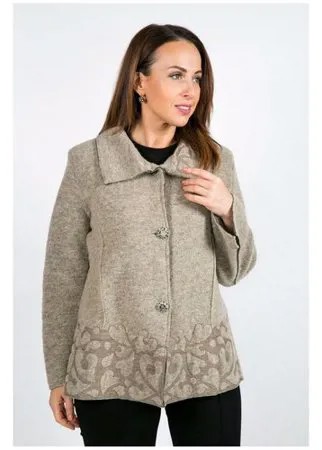 Пальто  Futura, шерсть, укороченное, размер 3, бежевый