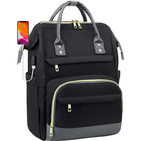 Мужчины Женщины Мода Бизнес Компьютерные рюкзаки Дорожные сумки Кошелек Студент Книжный мешок УчительРабочий рюкзак с USB-портом 15,6-дюймовая сумка для ноутбука