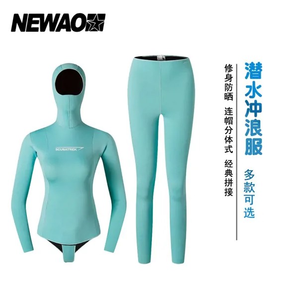 Костюм для дайвинга 3 мм, женский купальник для подводного плавания с длинными рукавами, защита от солнца, корейский стиль, защитный костюм для медузы, носки для подводного плавания