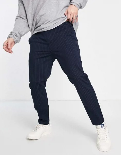 Темно-синие джоггеры в строгом стиле Abercombie & Fitch-Темно-синий