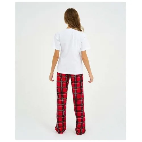 Пижама  Kaftan, размер 44-46, белый, красный