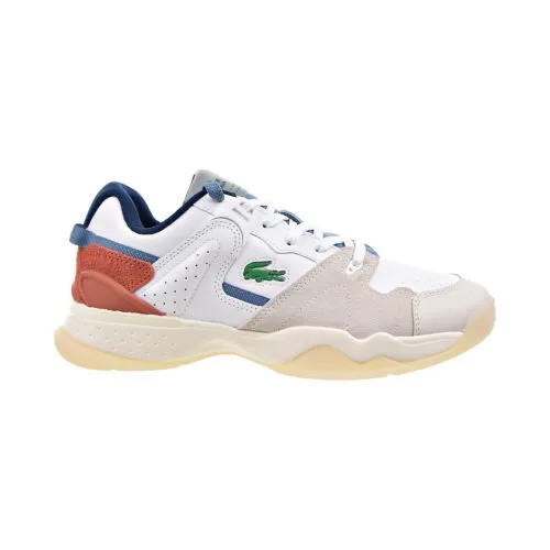 Мужские туфли Lacoste T-Point 0121 3 SMA бело-синие 7-42SMA0041-080