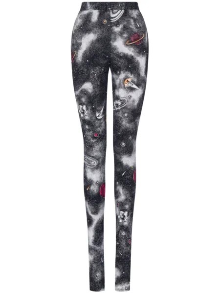 MOSCHINO JEANS легинсы с принтом, серый