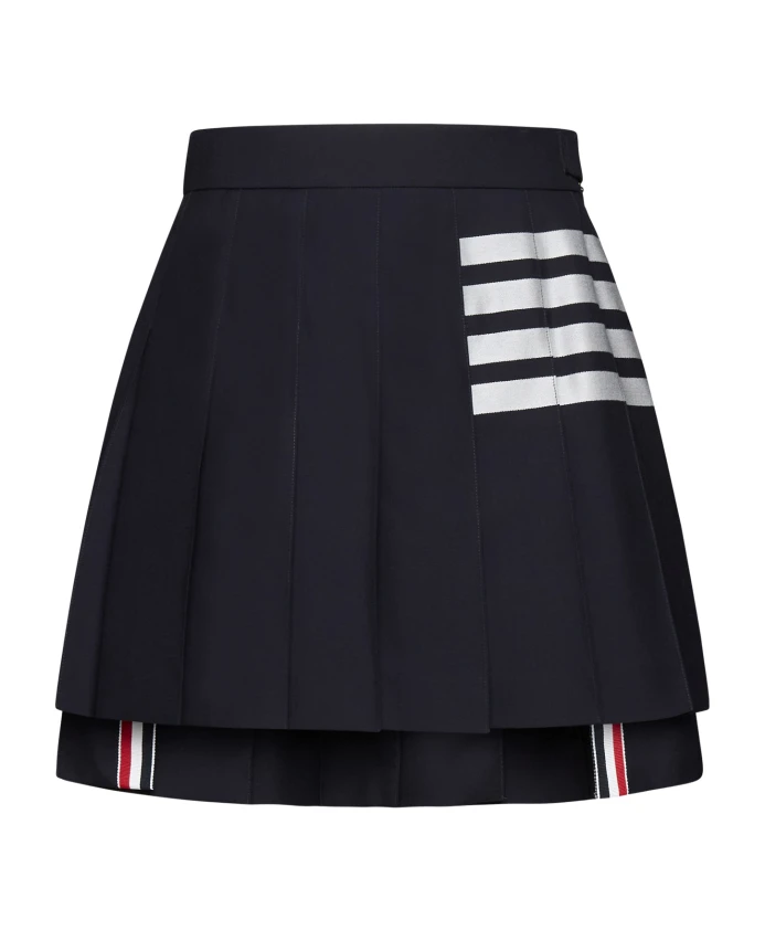Плиссированная юбка из ткани 4 планки Thom Browne, синий