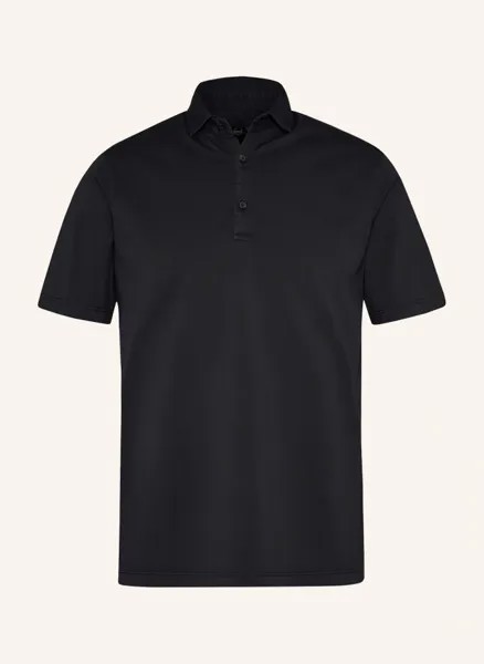Рубашка-поло с коротким рукавом без воротника Van Laack, черный