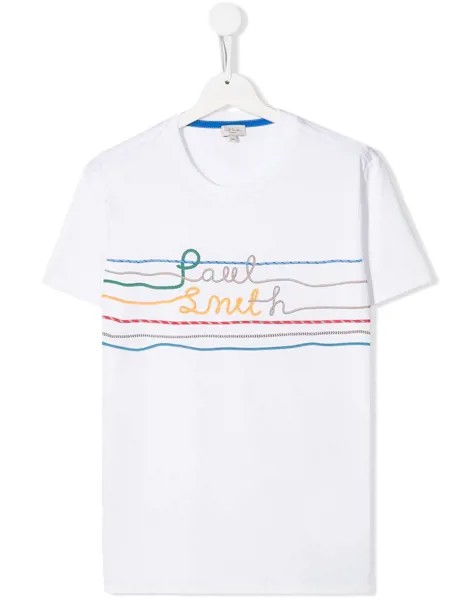 Paul Smith Junior футболка с вышитым логотипом