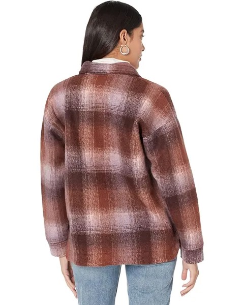 Куртка Madewell Brushed Plaid Knit Shirt Jacket, цвет Faded Fig