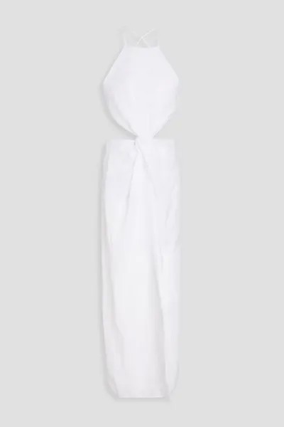 Sero льняное платье макси с перекрученным вырезом Ronny Kobo, белый
