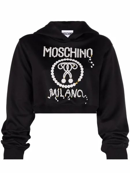 Moschino укороченное худи с логотипом