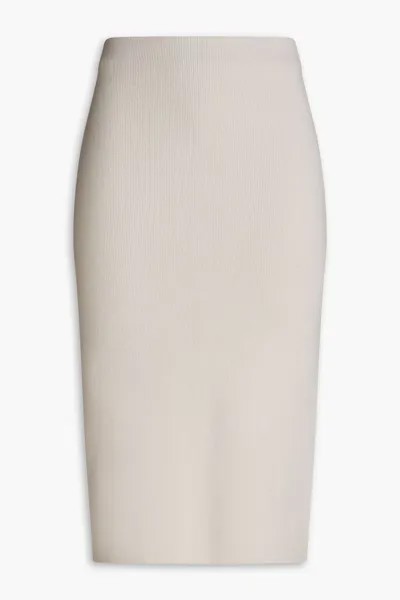 Кашемировая юбка медового цвета в рубчик Arch4, слоновая кость