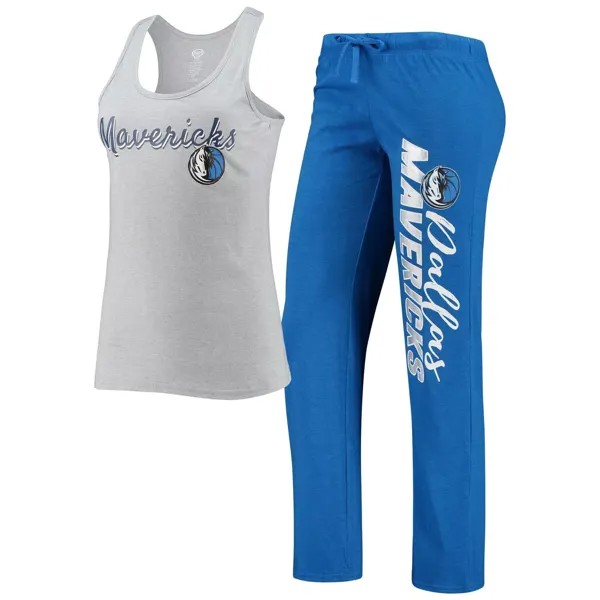 Женская спортивная серая/синяя мелованная майка и брюки Dallas Mavericks Anchor, комплект для сна с принтом Concepts