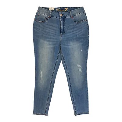 Женские джинсы-скинни Seven7 без живота со средней посадкой стрейч больших размеров (Strata, 18W)