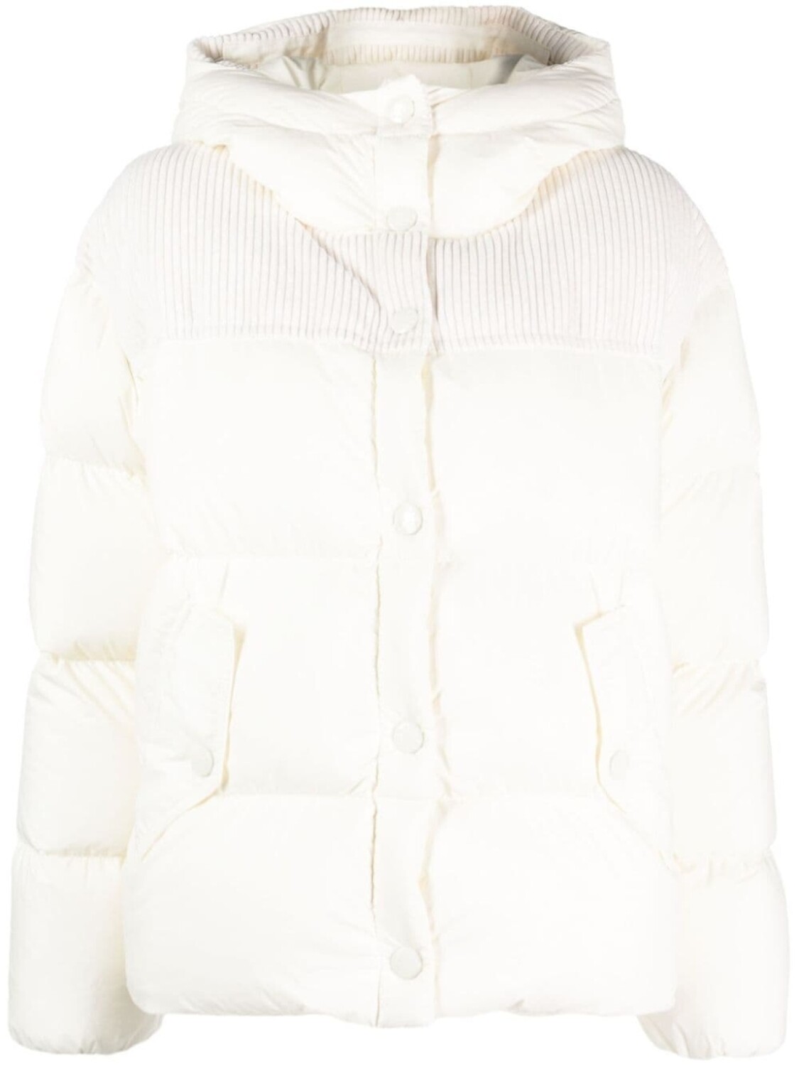 Пуховик с капюшоном Moncler, белый