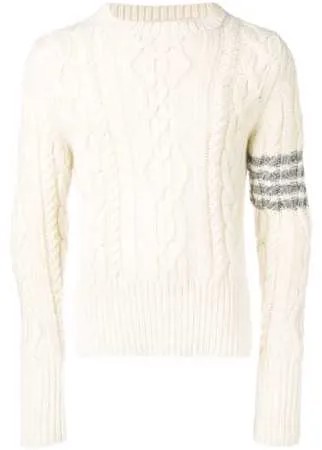 Thom Browne кашемировый пуловер фактурной вязки с полосками