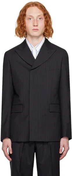 Серый пиджак в тонкую полоску Темно-серый Comme des Garçons