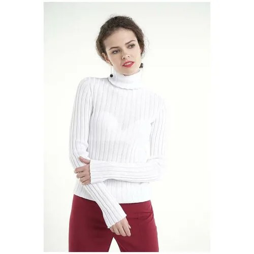 Водолазка в рубчик MIRSTORES 27817241 Белый 44-46