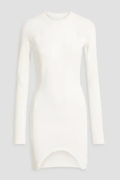 Мини-платье из хлопкового джерси в рубчик Dion Lee, слоновая кость