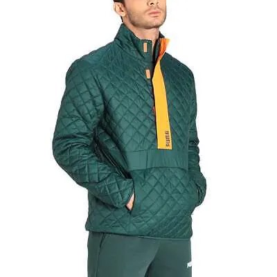Puma Padded Half Zip Pullover Mens Green Повседневная верхняя одежда 587714-80