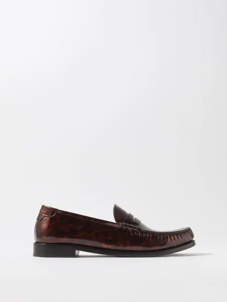 Le loafer 05 кожаные лоферы черепахового цвета Saint Laurent, коричневый