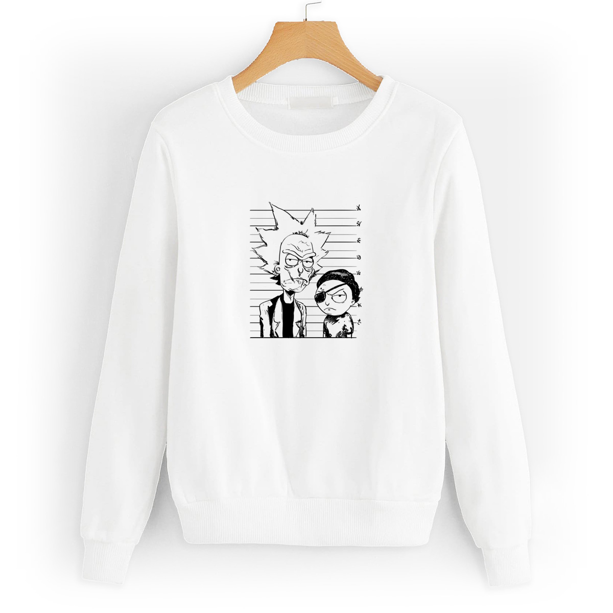 Свитшот белый CoolPodarok Мультфильм.Рик и морти