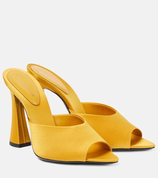 Туфли-Мюли Suite 105 из крепа Saint Laurent, желтый