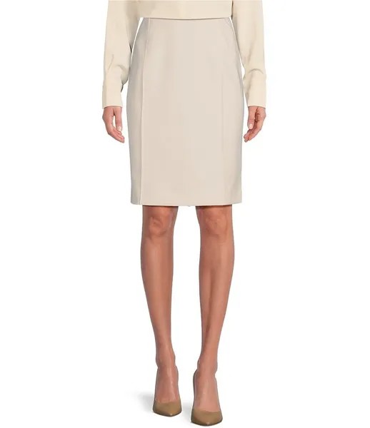 Эластичная юбка-карандаш с защипами Anne Klein, слоновая кость