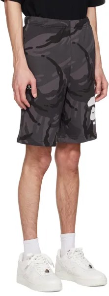 Серые шорты с камуфляжным принтом AAPE by A Bathing Ape