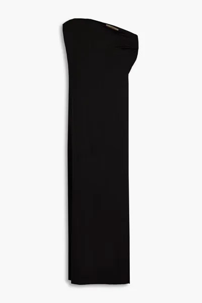 Платье миди из джерси на одно плечо Enza Costa, черный