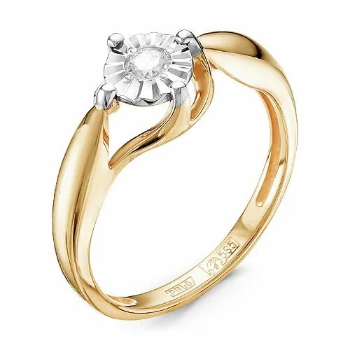 Кольцо Бриллианты Костромы, белое золото, 585 проба, бриллиант, размер 16.5, золотистый