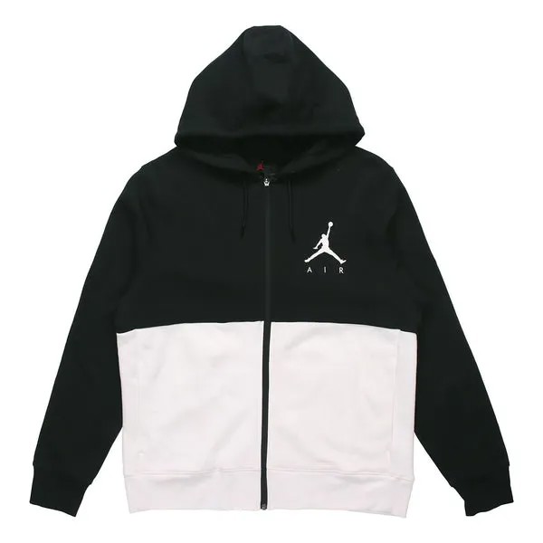 Куртка флисовая с капюшоном и принтом логотипа flying man спортивная Air Jordan, черный