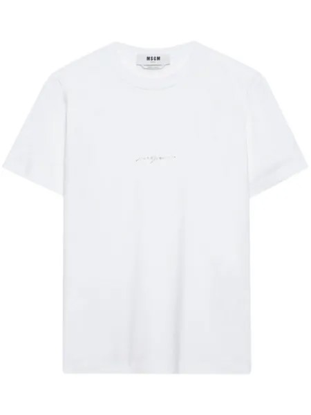 MSGM футболка из хлопка с логотипом, белый