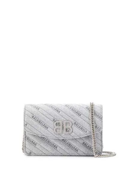Balenciaga кошелек на цепочке с логотипом BB