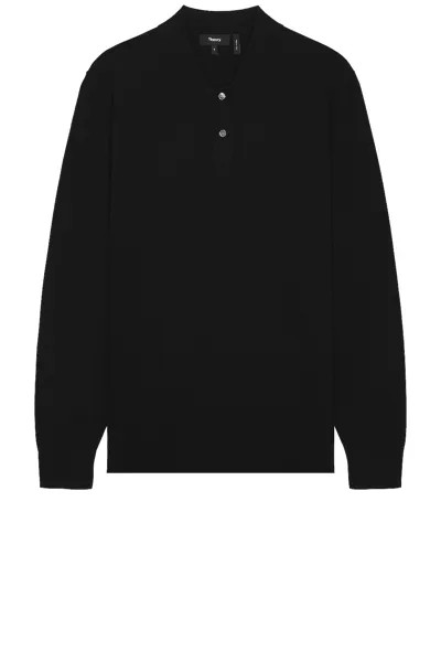 Поло Theory Goris Long Sleeve, черный